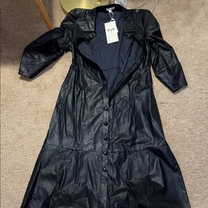 Tyler Boe Faux Leather Black Maxi Dress